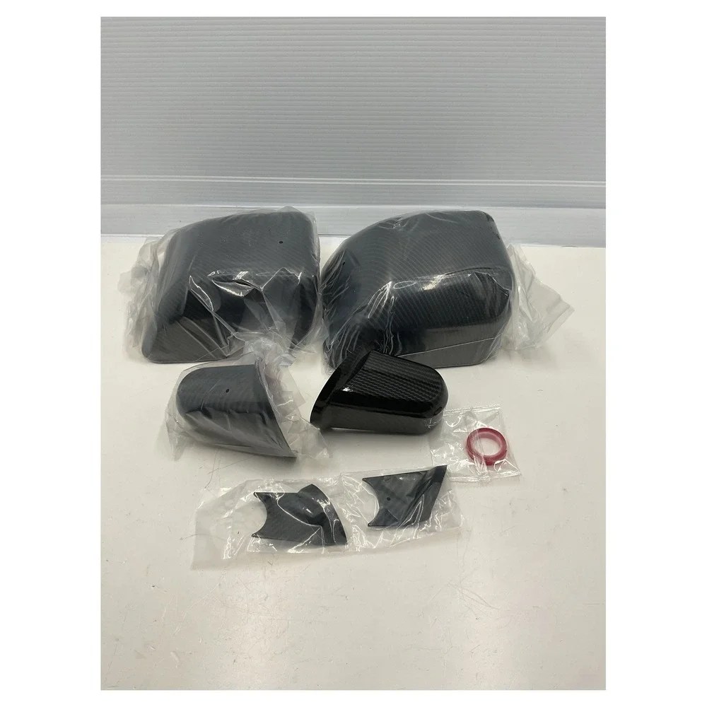 SQQP Carbon Fiber Style Side Mirror‎ Covers Trim Set Gloss Black Exterior